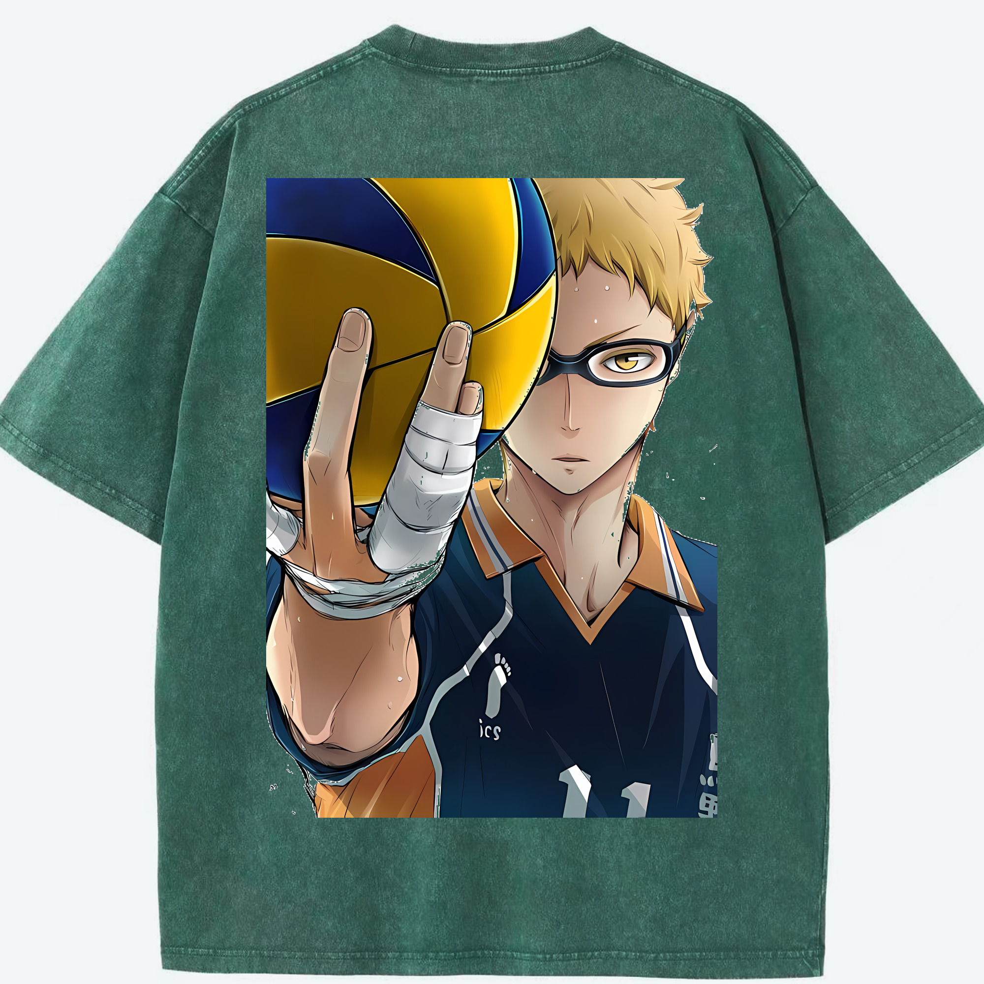 （画像用） ハイキュー!! Haikyu!! 綿100% ヴィンテージ風 半袖Tシャツ（背面プリント）